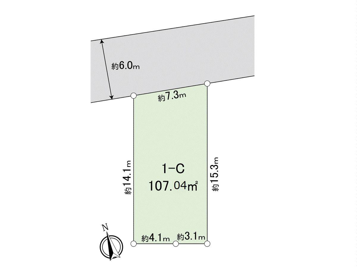 調布市佐須町5丁目 土地1―C区画 区画図 区画図