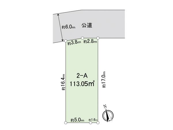調布市佐須町5丁目 土地2―A区画 区画図
