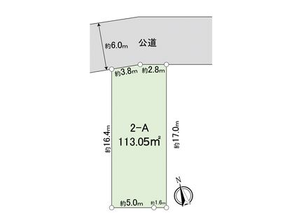 調布市佐須町5丁目 土地2―A区画 区画図