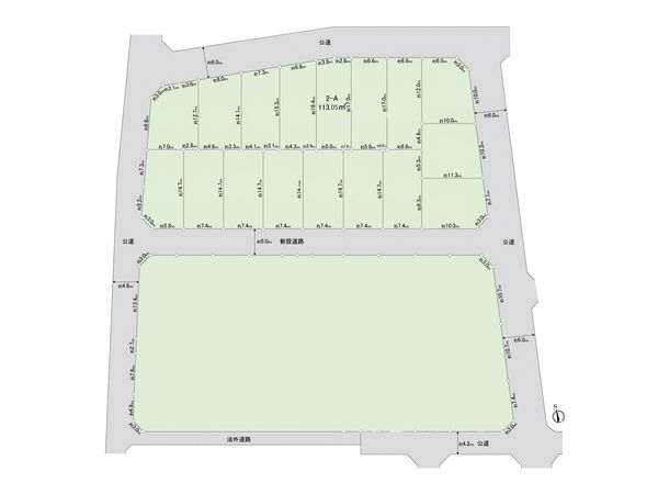 調布市佐須町5丁目 土地2―A区画 全体区画図
