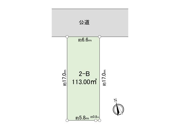 調布市佐須町5丁目 土地2―B区画 区画図
