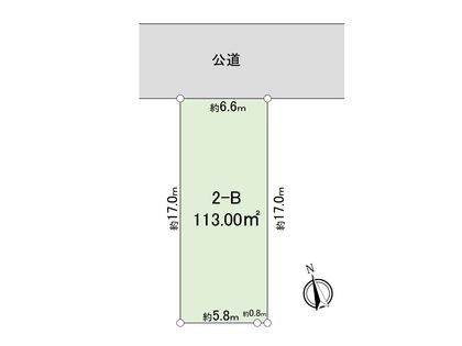 調布市佐須町5丁目 土地2―B区画 区画図