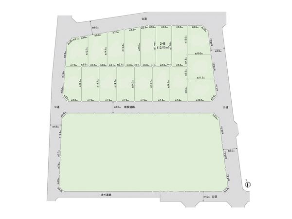 調布市佐須町5丁目 土地2―B区画 全体区画図