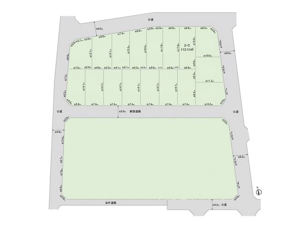 調布市佐須町5丁目 土地2―C区画 全体区画図