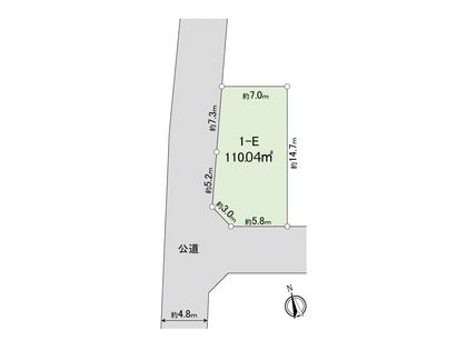 調布市佐須町5丁目 土地1―E区画 区画図