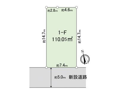 調布市佐須町5丁目 土地1―F区画 区画図