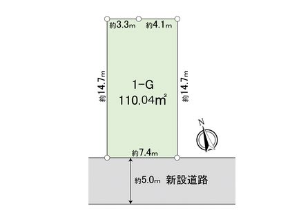 調布市佐須町5丁目 土地1―G区画 区画図
