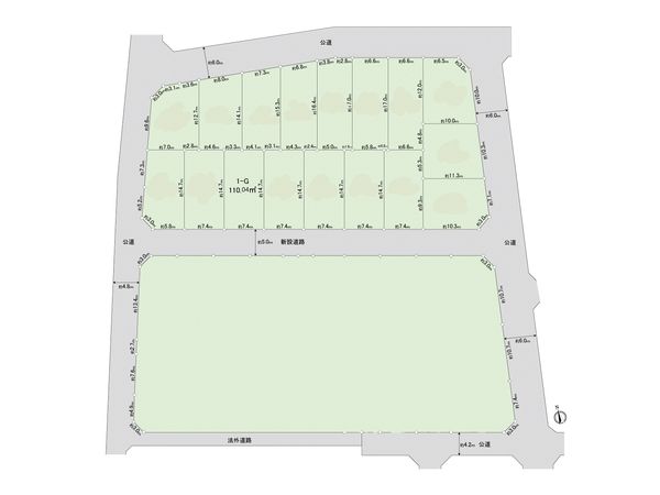 調布市佐須町5丁目 土地1―G区画 全体区画図