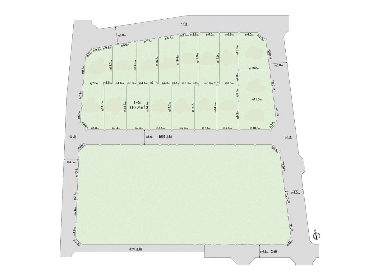 調布市佐須町5丁目 土地1―G区画 全体区画図 全体区画図