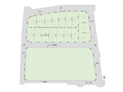 調布市佐須町5丁目 土地1―G区画 全体区画図
