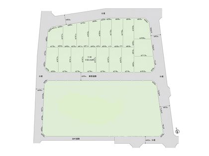 調布市佐須町5丁目 土地1―H区画 全体区画図