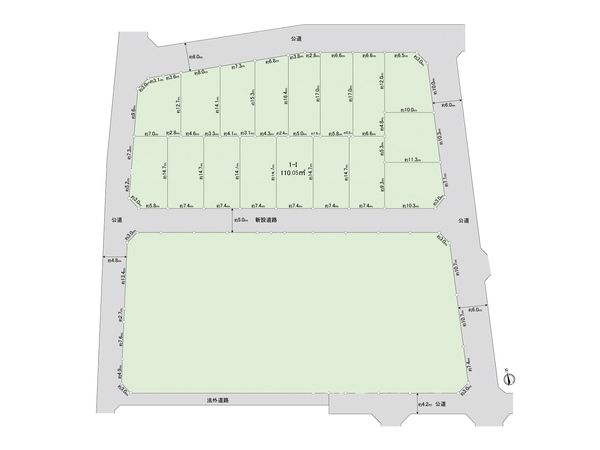 調布市佐須町5丁目 土地1―Ⅰ区画 全体区画図