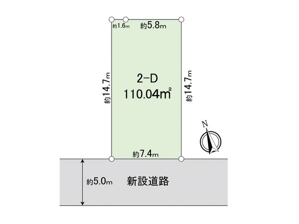 調布市佐須町5丁目 土地2―D区画 区画図