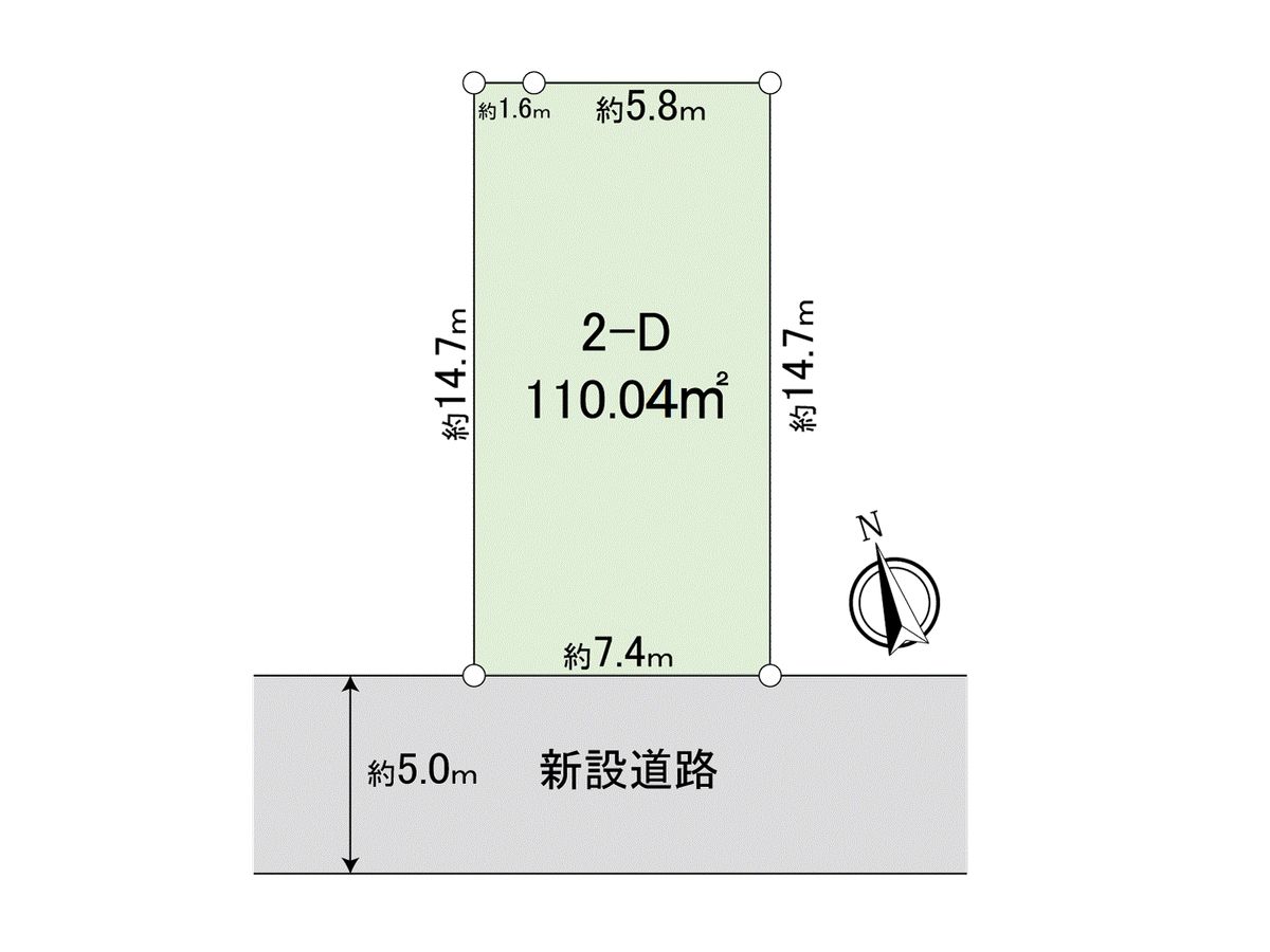 調布市佐須町5丁目 土地2―D区画 区画図 区画図