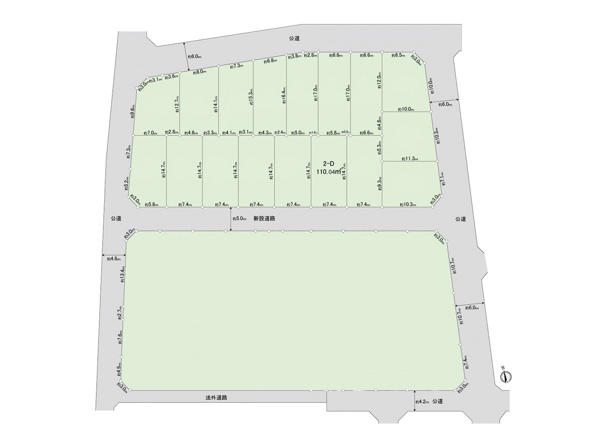 調布市佐須町5丁目 土地2―D区画 全体区画図 全体区画図