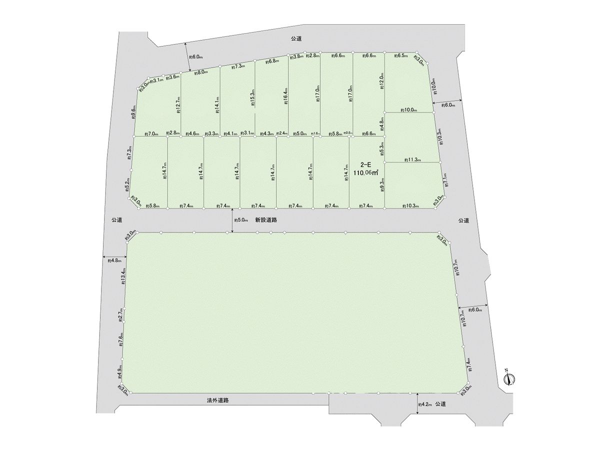調布市佐須町5丁目 土地2―E区画 全体区画図 全体区画図