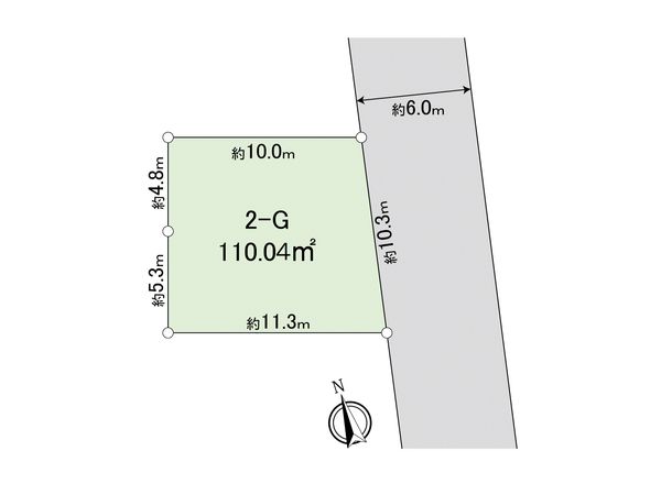 調布市佐須町5丁目 土地2―G区画 区画図