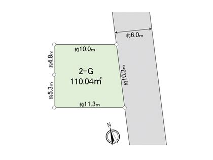 調布市佐須町5丁目 土地2―G区画 区画図