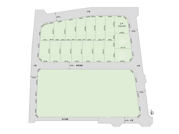 調布市佐須町5丁目 土地2―G区画 全体区画図