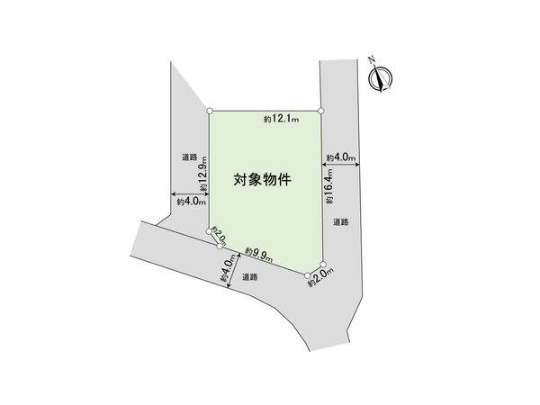 狛江市中和泉5丁目 土地 地型図
