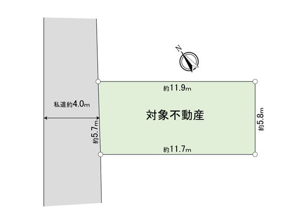 調布市小島町1丁目 古屋付き土地 区画図 調布市小島町1丁目 古屋付き土地 区画図