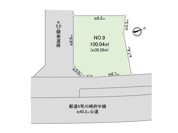 稲城市押立 土地9区画 区画図 稲城市押立 土地9区画 区画図