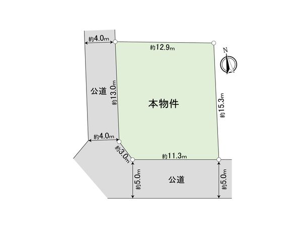 調布市上石原3丁目古家付き土地 区画図