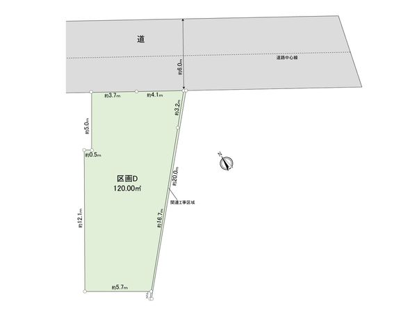 調布市西つつじケ丘4丁目土地 D区画 区画図 調布市西つつじケ丘4丁目土地 D区画 区画図