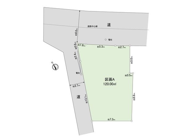 調布市西つつじケ丘4丁目土地 A区画 区画図 調布市西つつじケ丘4丁目土地 A区画 区画図