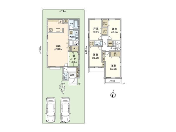 稲城市東長沼 新築戸建3号棟 間取図(平面図) 稲城市東長沼 新築戸建3号棟 間取図(平面図)