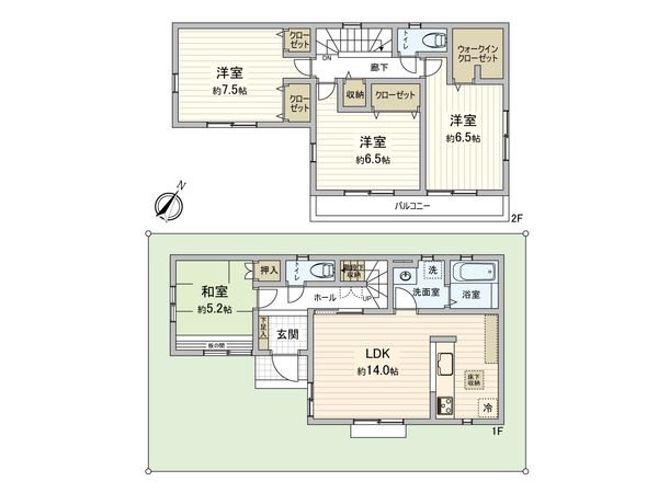 日野市平山4丁目戸建 間取図(平面図) 日野市平山4丁目戸建 間取図(平面図)