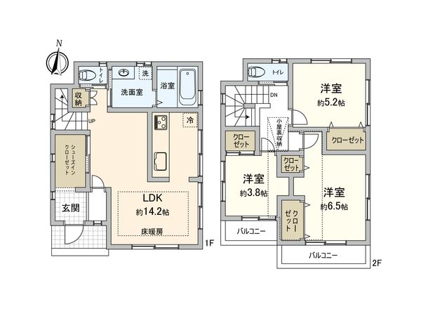 稲城市東長沼中古戸建 間取図(平面図) 稲城市東長沼中古戸建 間取図(平面図)
