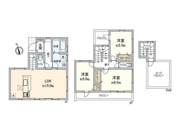 調布市佐須町2丁目新築戸建 間取図(平面図) 調布市佐須町2丁目新築戸建 間取図(平面図)