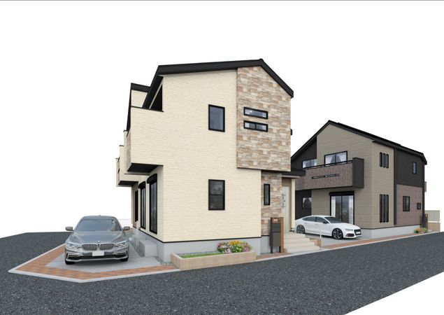 稲城市東長沼 新築戸建1号棟 外観パース図 稲城市東長沼 新築戸建1号棟 外観パース図