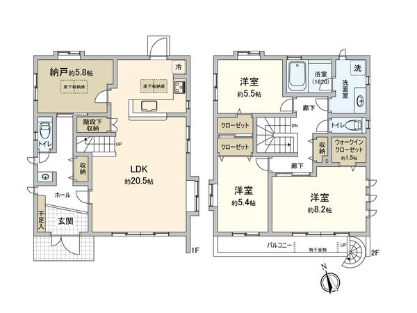 調布市染地3丁目戸建 間取図(平面図) 調布市染地3丁目戸建 間取図(平面図)
