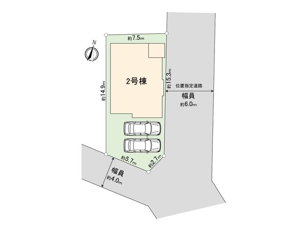 調布市深大寺東町3丁目新築戸建2号棟 間取図(平面図)