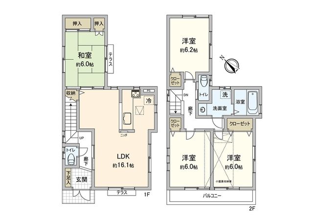 調布市下石原3丁目戸建 間取図(平面図)