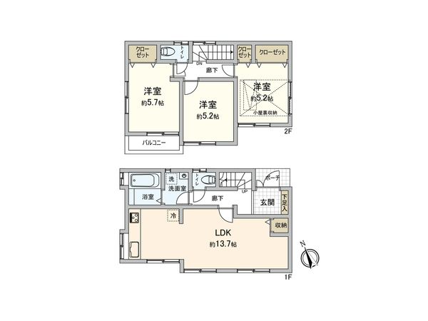 調布市八雲台1丁目戸建 間取図(平面図)