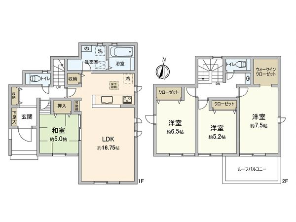 日野市大字宮新築戸建 間取図(平面図) 日野市大字宮新築戸建 間取図(平面図)