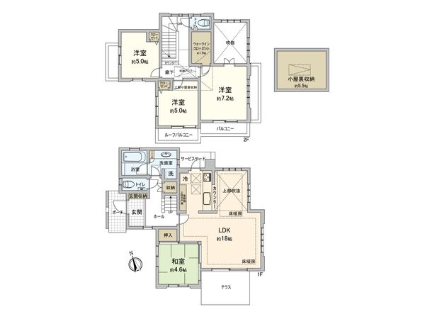調布市布田6丁目 戸建 間取図(平面図) 間取図(平面図)