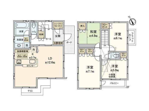 調布市飛田給2丁目 戸建 間取図(平面図)