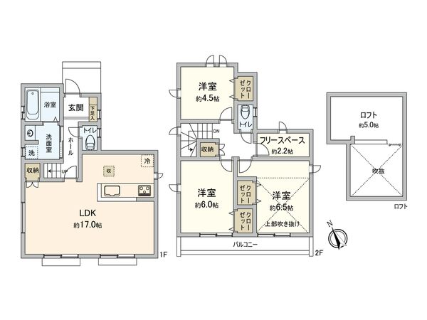 深大寺北町1丁目 新築戸建 A号棟 間取図(平面図) 深大寺北町1丁目 新築戸建 A号棟 間取図(平面図)