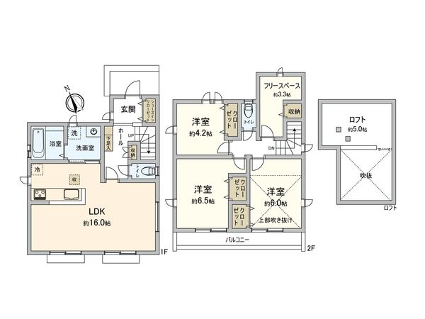 深大寺北町1丁目 新築戸建 C号棟 間取図(平面図) 深大寺北町1丁目 新築戸建 C号棟 間取図(平面図)