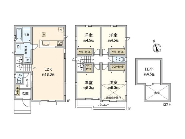 深大寺北町1丁目 新築戸建 F号棟 間取図(平面図) 深大寺北町1丁目 新築戸建 F号棟 間取図(平面図)