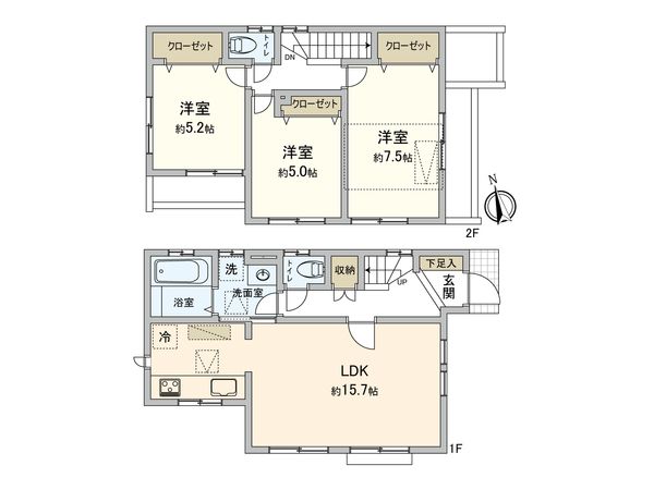 三鷹市大沢5丁目戸建 間取図(平面図)