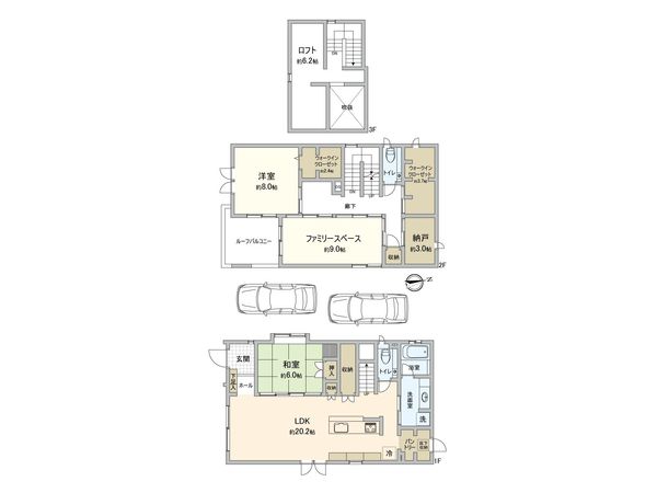 稲城市百村中古戸建 間取図(平面図) 間取図(平面図)
