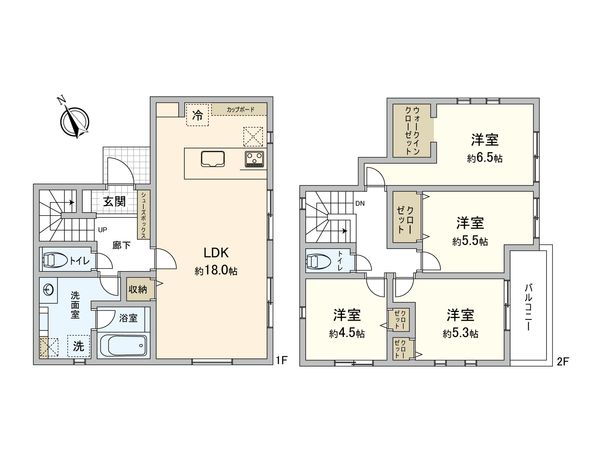 稲城市押立新築戸建 第2-2号棟 間取図(平面図)