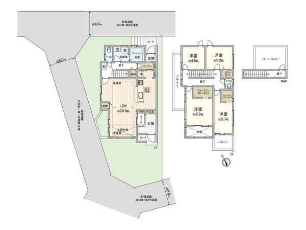 稲城市矢野口 新築戸建 間取図(平面図) 間取図(平面図)