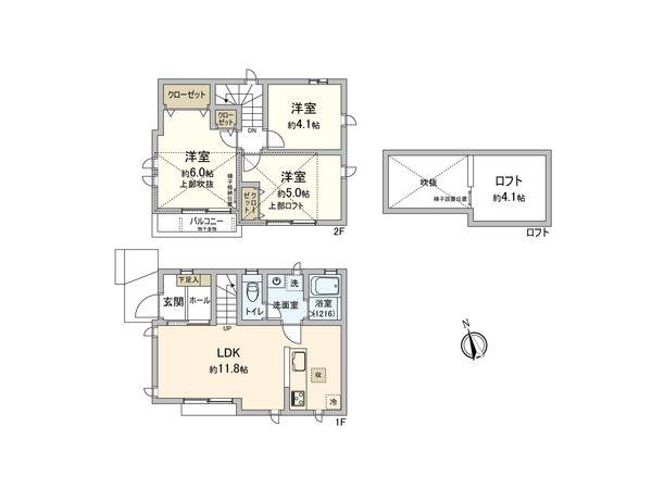 調布市深大寺南町4丁目新築戸建A号棟 間取図(平面図) 間取図(平面図)