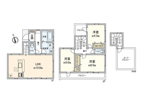 調布市佐須町2丁目新築戸建 間取図(平面図)